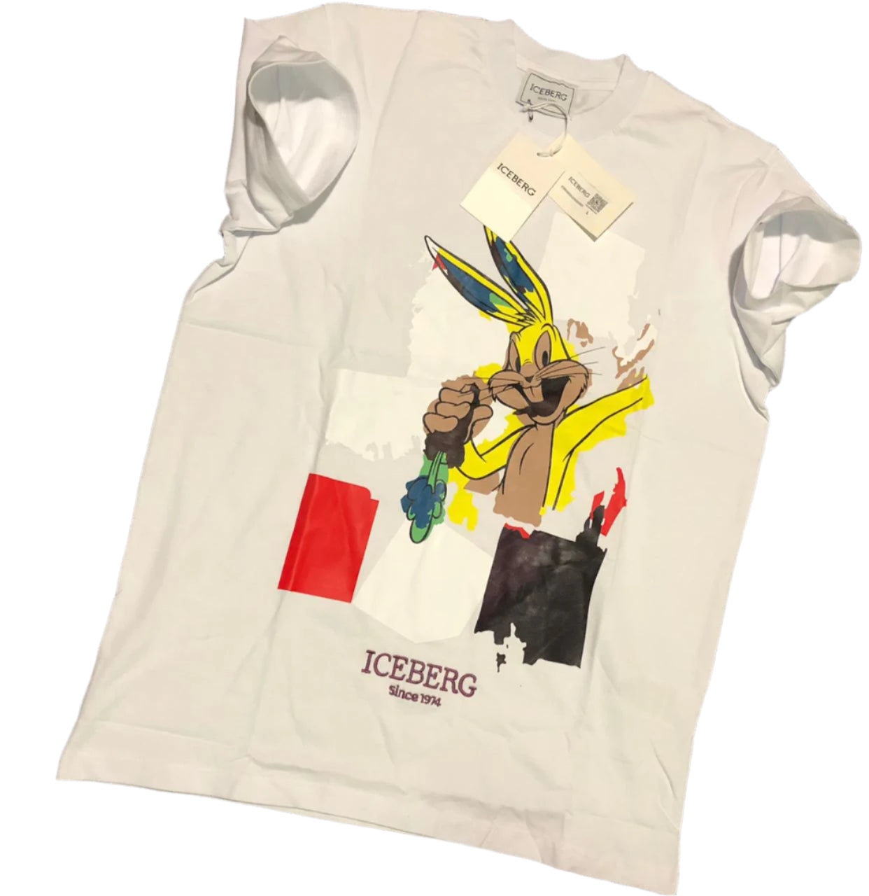 Iceberg Cartoon-print Crew-neck T-shirt In Schwarz