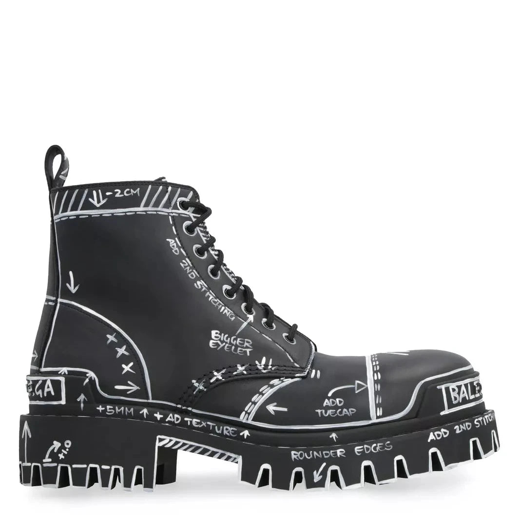 Balenciaga Strike Lace up Ankle Boots South Steeze