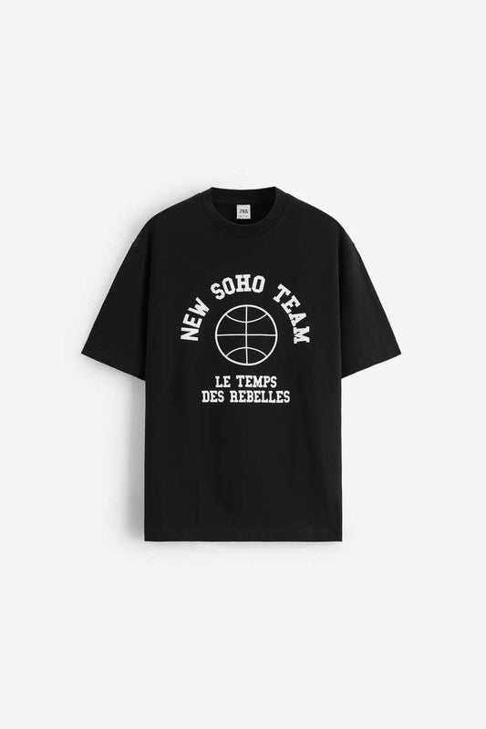 Zara - Slogan Print T-shirt